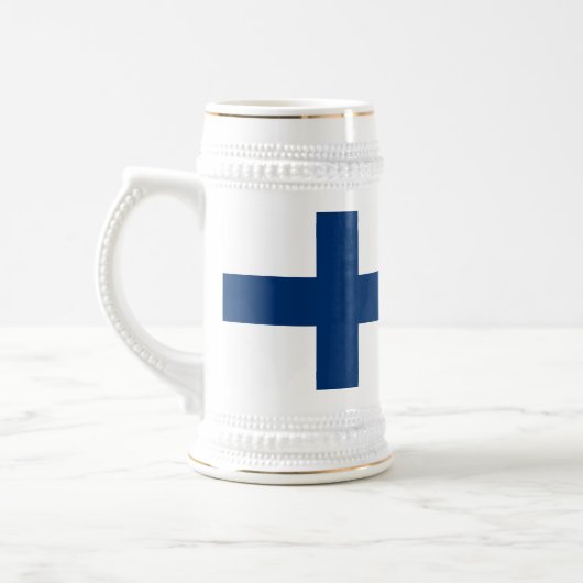Finnische Flagge Bierglas (Links)
