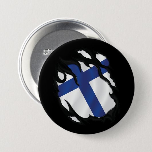 Finnische Flagge Button (Vorne & Hinten)