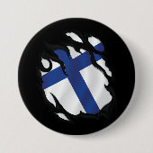 Finnische Flagge Button (Vorderseite)