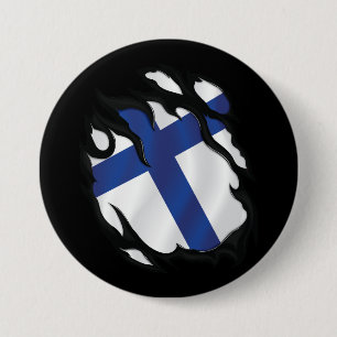 Finnische Flagge Button