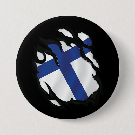 Finnische Flagge Button (Vorderseite)