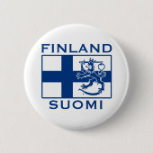 Finnische Flagge Button (Vorderseite)