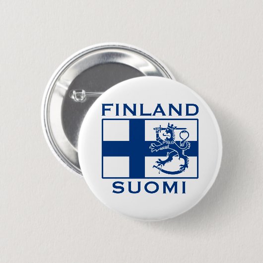 Finnische Flagge Button (Vorne & Hinten)