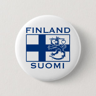 Finnische Flagge Button