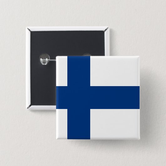 Finnische Flagge Button (Vorne & Hinten)
