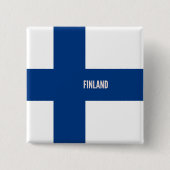 Finnische Flagge Button (Vorderseite)