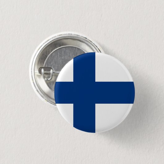 Finnische Flagge Button (Vorne & Hinten)