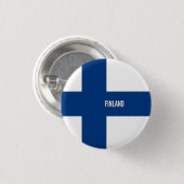 Finnische Flagge Button (Vorne & Hinten)