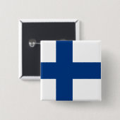 Finnische Flagge Button (Vorne & Hinten)