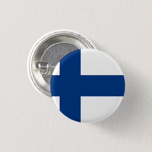 Finnische Flagge Button (Vorne & Hinten)