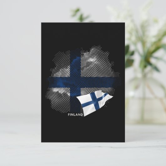 Finnische Flagge Dankeskarte (Stehend Vorderseite)
