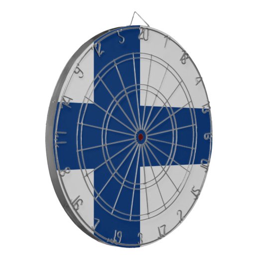 Finnische Flagge Dartscheibe (Vorderseite Links)