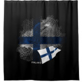 Finnische Flagge Duschvorhang (Vorderseite)