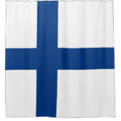Finnische Flagge Duschvorhang (Vorderseite)
