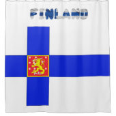 Finnische Flagge Duschvorhang (Vorderseite)