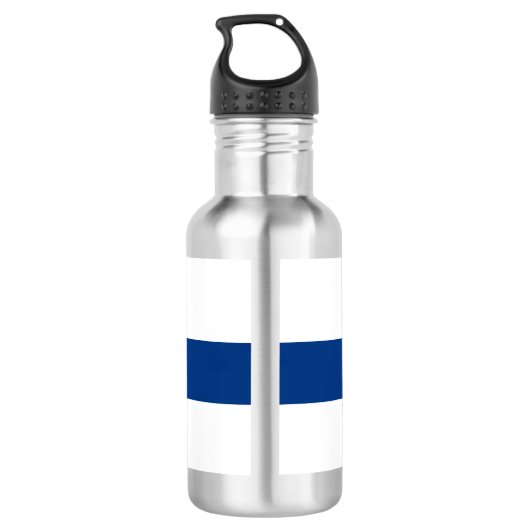 Finnische Flagge Edelstahlflasche (Rückseite)