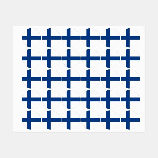 Finnische Flagge Etiketten (Blatt)