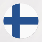 Finnische Flagge Etiketten (Design 1)