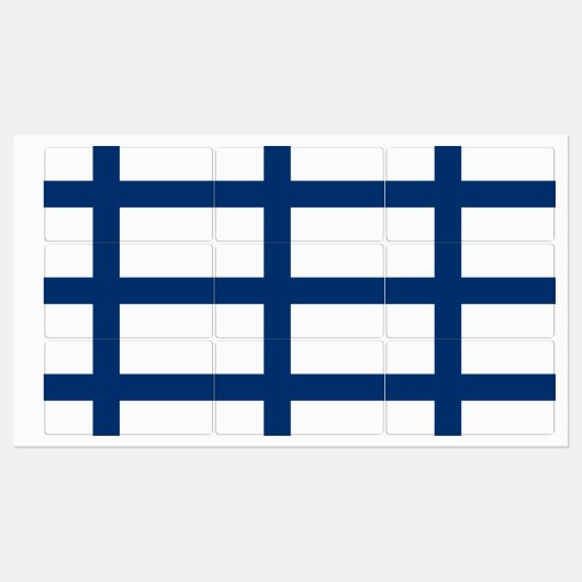 Finnische Flagge Etiketten (Blatt)
