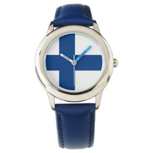 Finnische Flagge Finnisch Patriotic Armbanduhr