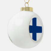Finnische Flagge Finnisch Patriotic Keramik Kugel-Ornament (Links)