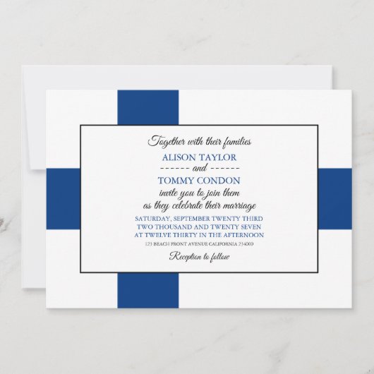 Finnische Flagge, Finnische Hochzeit Einladung (Vorderseite)