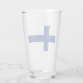 Finnische Flagge (Finnland) Glas (Rückseite)