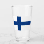 Finnische Flagge (Finnland) Glas (Vorderseite)