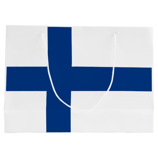 Finnische Flagge (Finnland) Große Geschenktüte (Rückseite)