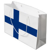 Finnische Flagge (Finnland) Große Geschenktüte (Rückseite Schrägansicht)