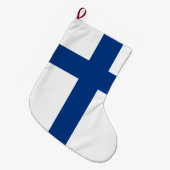 Finnische Flagge (Finnland) Großer Weihnachtsstrumpf (Vorderansicht (hängend))