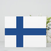 Finnische Flagge (Finnland) Karte (Stehend Vorderseite)