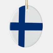 Finnische Flagge (Finnland) Keramik Ornament (Rechts)