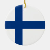 Finnische Flagge (Finnland) Keramik Ornament (Vorne)