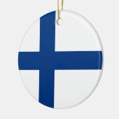 Finnische Flagge (Finnland) Keramik Ornament (Links)