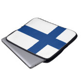Finnische Flagge (Finnland) Laptopschutzhülle (Vorne Knopf)