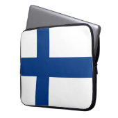 Finnische Flagge (Finnland) Laptopschutzhülle (Vorderseite Links)