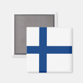 Finnische Flagge (Finnland) Magnet (Vorderseite/Rückseite)
