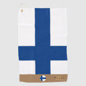Finnische Flagge & Finnland, mit Monogramm / Golft Golfhandtuch (Vorderseite)