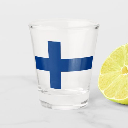 Finnische Flagge (Finnland) Schnapsglas (Vorderseite)