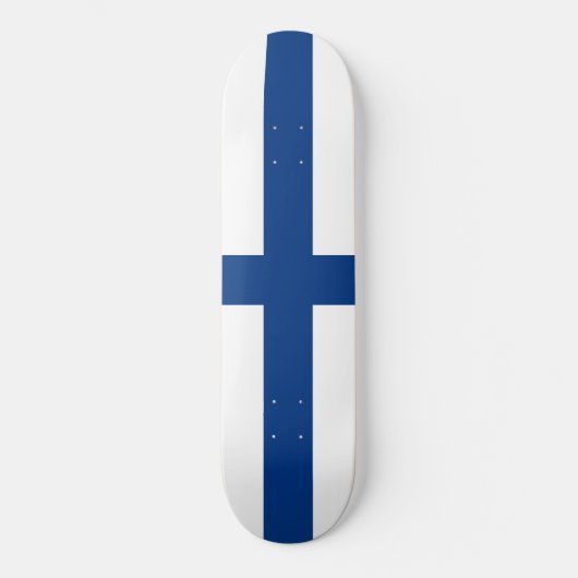 Finnische Flagge (Finnland) Skateboard (Vorderseite)