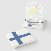 Finnische Flagge (Finnland) Steinuntersetzer (Seitenansicht)