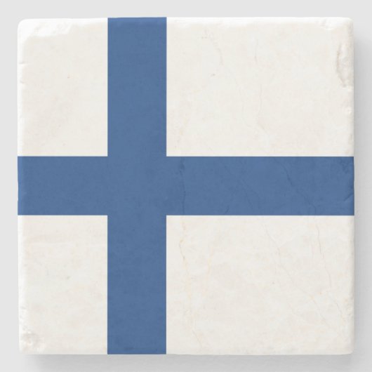Finnische Flagge (Finnland) Steinuntersetzer (Vorderseite)