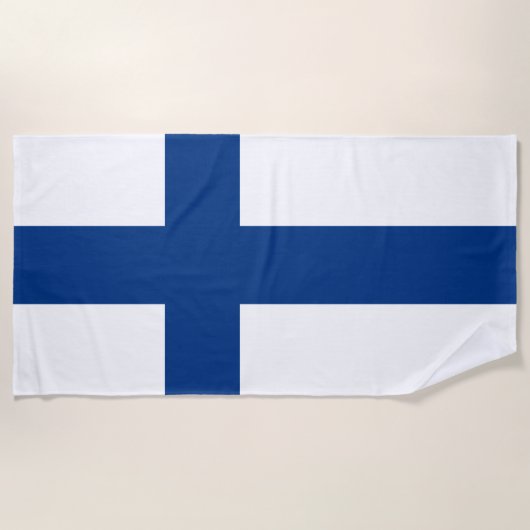Finnische Flagge (Finnland) Strandtuch (Vorderseite)