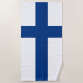 Finnische Flagge (Finnland) Strandtuch (Vorderseite)