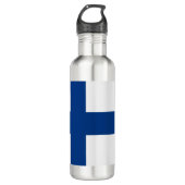 Finnische Flagge (Finnland) Wasserkotl aus Edelsta Edelstahlflasche (Vorderseite)
