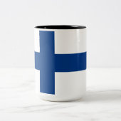 Finnische Flagge (Finnland) Zwei-Tone-Kaffee-Tasse Zweifarbige Tasse (Mittel)