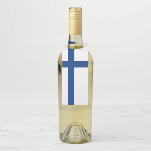 Finnische Flagge Flaschenanhänger (Auf Flasche)