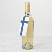 Finnische Flagge Flaschenanhänger (Angewinkelt)