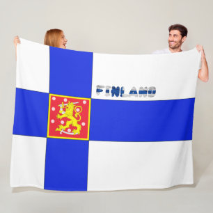 Finnische Flagge Fleecedecke